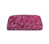 DEHIWI Astuccio per matite 3D rosa glitterato in pelle impermeabile astuccio da viaggio borsa portaoggetti portapenne per lavoro ufficio trucco, Argento, Taglia unica