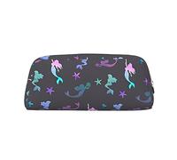 DEHIWI Astuccio portapenne colorato a forma di sirena, impermeabile, in pelle, da viaggio, per truccarsi, Argento, Taglia unica
