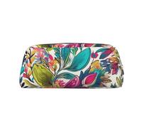 DEHIWI Astuccio portapenne da giardino colorato e vivace, impermeabile, in pelle, da viaggio, per trucchi, ufficio e lavoro, Oro, Taglia unica