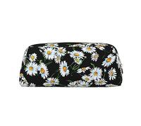 DEHIWI Beauty Daisy Astuccio portapenne in pelle impermeabile astuccio da viaggio borsa portaoggetti portapenne per lavoro ufficio trucco, Oro, Taglia unica