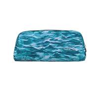 DEHIWI Bella superficie marina matita matita caso impermeabile in pelle matita sacchetto viaggio Comestic Bag Storage Bag portapenne per lavoro ufficio trucco, Oro, Taglia unica