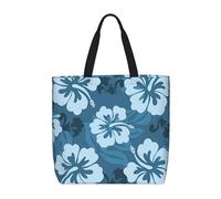 DEHIWI Blu ibisco Tote Bag Per Le Donne Impermeabile Casual Borsa A Tracolla Con Cerniera Shopping Borse Per Ufficio Shopping Viaggi, Nero , Taglia unica