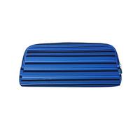 DEHIWI Blu Ondulato Parete Penna Astuccio Impermeabile In Pelle Matita Sacchetto di Viaggio Comestic Bag Sacchetto di Immagazzinaggio Della Penna Per Lavoro Ufficio Trucco, Argento, Taglia unica
