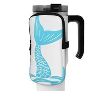 DEHIWI Borsa per bottiglia d'acqua a coda di sirena impermeabile con scomparto con cerniera borsa per bottiglia d'acqua da palestra accessori per uomo donna, Nero , M