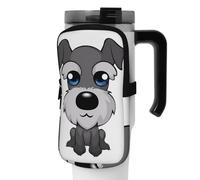 DEHIWI Borsa per bottiglia d'acqua Adorabile Schnauzer impermeabile con scomparto con cerniera Borsa per bottiglia d'acqua da palestra Accessori per uomo donna, Nero , S