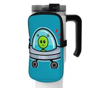 DEHIWI Borsa per bottiglia d'acqua, astronave, alieno, impermeabile, con scomparto con cerniera, borsa per bottiglia d'acqua da palestra, accessori per uomini e donne, Nero , M