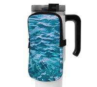 DEHIWI Borsa per bottiglia d'acqua Bella superficie marina impermeabile con scomparto con cerniera Borsa per bottiglia d'acqua da palestra Accessori per uomo donna, Nero , M