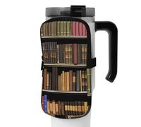 DEHIWI Borsa per bottiglia d'acqua Biblioteca Libreria Impermeabile Bere Tumbler Pouch Con Scomparto Cerniera Borsa Bottiglia di Acqua Palestra Accessori Per Uomini Donne, Nero , M