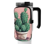 DEHIWI Borsa per bottiglia d'acqua con cactus, impermeabile, con scomparto con cerniera, accessorio per uomo e donna, Nero , M