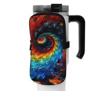 DEHIWI Borsa per bottiglia d'acqua con messa a fuoco astratta, impermeabile, con scomparto con cerniera, accessorio per borsa per bottiglia d'acqua da palestra per uomini e donne, Nero , M