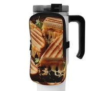 DEHIWI Borsa per bottiglia d'acqua con panini al formaggio, impermeabile, con scomparto con cerniera, accessorio per borsa per bottiglia d'acqua da palestra per uomini e donne, Nero , M