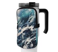 DEHIWI Borsa per bottiglia d'acqua da spiaggia in schiuma onda impermeabile con scomparto con cerniera borsa per bottiglia d'acqua da palestra accessori per uomo donna, Nero , M