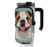 DEHIWI Borsa per bottiglia d'acqua divertente bulldog inglese impermeabile con scomparto con cerniera borsa per bottiglia d'acqua da palestra accessori per uomo donna, Nero , S