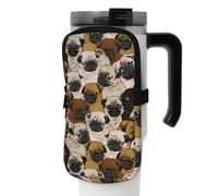DEHIWI Borsa per bottiglia d'acqua Imagen De Pug impermeabile con scomparto con cerniera Borsa per bottiglia d'acqua da palestra Accessori per uomo donna, Nero , S