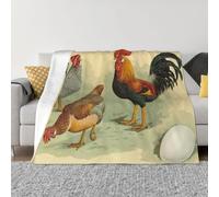 DEHIWI Coperta in pile di flanella con galline italiane, 101 x 76 cm, ultra morbida, calda, accogliente, coperta per tutte le stagioni, per letto, divano, soggiorno all'aperto
