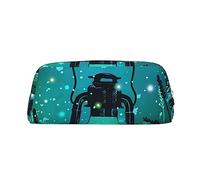 DEHIWI Fireflies e Lanterna Astuccio portapenne impermeabile carino in pelle astuccio da viaggio cosmetico borsa organizer portapenne per ufficio trucco, Argento, Taglia unica, Da viaggio