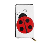 DEHIWI Ladybug - Portafoglio lungo da donna, in pelle, con cerniera, da viaggio, porta carte di credito, Nero , Taglia unica