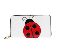 DEHIWI Ladybug - Portafoglio lungo da donna, in pelle, con cerniera, da viaggio, porta carte di credito, Nero , Taglia unica