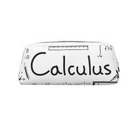 DEHIWI Matematica Geometria Geek Calculus Matita Astuccio in pelle impermeabile Astuccio da viaggio Comestic Bag Portapenne per lavoro ufficio trucco, Argento, Taglia unica