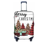 Dehiwi Merry Christmas - Copertura per valigie da viaggio, antipolvere, con chiusura a cerniera, adatta per bagagli da 45 a 81 cm, bianco, S