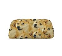 Dehiwi Mr Doge - Astuccio portapenne in pelle, impermeabile, grazioso astuccio da viaggio per cosmetici, organizer per penne e trucchi da ufficio, Oro, Taglia unica, Organizer per borse