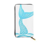 DEHIWI Portafoglio lungo da donna in pelle con coda di sirena, pochette da viaggio e porta carte di credito, Nero , Taglia unica