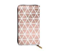 DEHIWI Portafoglio lungo da donna in pelle con motivo in oro rosa con cerniera intorno alla pochette borsa da viaggio porta carte di credito, nero, Taglia unica