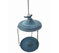 Dehner 4324547 Natura - Mangiatoia per uccelli selvatici Atacama, Ø 21,5 cm, altezza 34 cm, metallo, blu scuro
