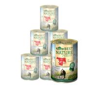 Dehner Best Nature cibo per gatti Adulto, manzo e tacchino con carote, 6 x 400 g (2,4 kg)