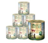 Dehner Best Nature Cibo umido per cani anziani, agnello, pollame, farina d'avena, 6 confezioni da 800 g (4,8 kg)