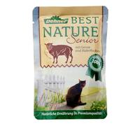 Dehner Best Nature - Cibo umido per gatti anziani, agnello, 16 confezioni da 85 g (1,36 kg)