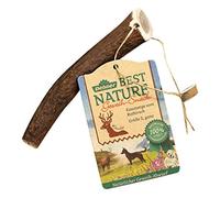 Dehner Best Nature - Snack per Cani di Alta qualità, inodore, 100% narürig, Snack da Masticare per Cani, Corna di Cervo Rosso, Taglia S