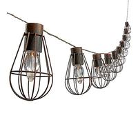 Dehner - Catena Luminosa a energia Solare, Stile retrò, con 10 lampadine a LED, Luce Bianca Calda, Lunghezza: 330 cm, in Metallo, Nero/Marrone