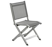 Dehner Chicago - Sedia Pieghevole, ca. 88 x 57,5 x 48,5 cm, Alluminio/plastica, Colore: Grigio