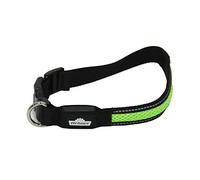 Dehner Collare per Cani a LED Flash Collar, Lunghezza 63 cm, Altezza 2,5 cm, Tessuto a Rete, Nero/Verde