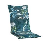 Dehner Cuscino per sedia con schienale basso Abruzzo, idrorepellente, imbottitura per sedie da giardino, ca. 50 x 52 x 50 cm, cotone/poliestere/viscosa, blu