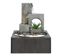 Dehner Fontana da interni Mana, fontana da interni, con illuminazione a LED, ca. 23 x 27 x 23 cm, poliresina, grigio
