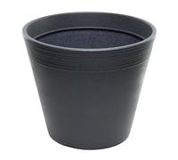 Dehner Groovy, vaso per piante, resistente al gelo, resistente ai raggi UV/alle intemperie, riciclato, ca. Ø 47,5 cm, altezza 41,2 cm, plastica, antracite