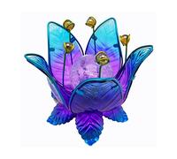 Dehner Lampada Solare Lotus, Batteria Inclusa, 18 cm, Altezza 17 cm, Metallo, Blu