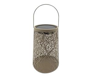 Dehner Lanterna solare Olea, diametro 20 x altezza 32 cm, luce LED da giardino, luce bianca calda, funzionamento solare, sensore crepuscolare, metallo e plastica, marrone