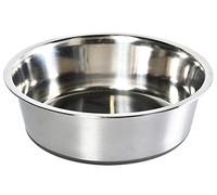 Dehner Lieblinge - Ciotola per cani e gatti Silver, ca. Ø 21,5 cm, altezza 6,5 cm, volume 1650 ml, acciaio inossidabile, argento