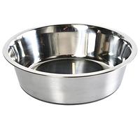 Dehner Lieblinge - Ciotola per cani e gatti Silver, ca. Ø 25,5 cm, altezza 7 cm, volume 2600 ml, acciaio inossidabile, argento