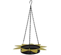 Dehner Natura Tanami - Mangiatoia per uccelli selvatici, diametro 27,5 cm, altezza 48 cm, in metallo, nero/giallo