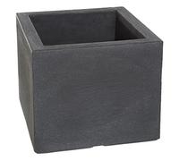 Dehner Palermo - Vaso per fiori in plastica leggera effetto ardesia, colore antracite, per interni ed esterni, per piante, resistente al gelo, ca. 50 x 50 x 40 cm