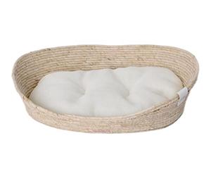 Dehner Premium Lovely - Letto per Dormire Profondo, 58 x 48 x 18 cm, Materiale Naturale/Peluche, Colore: Bianco/Beige