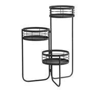 Dehner Scala per fiori, resistente al gelo, per interni ed esterni, ca. 48 x 58 x 48 cm, ferro e lamiera, colore: nero