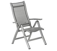 Dehner Sedia Pieghevole Chicago ca. 110 x 63,5 x 67,5 cm, textilene/Alluminio, Grigio