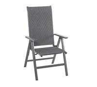 Dehner Sedia Pieghevole Cleveland, Circa 108 x 68,5 x 60 cm, in Alluminio, Grigio