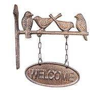 Dehner Targa Welcome, ca. 3,6 x 19 x 22 cm, in ghisa, Colore: ruggine