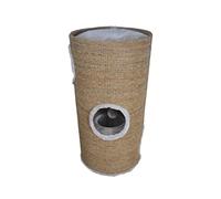 Dehner Tazzilo - Tiragraffi Tassilo per Gatti, con 2 Livelli e 3 ingressi, Ø 36 cm x 70 cm, con Peluche sisal, con Topolino da Gioco Incluso